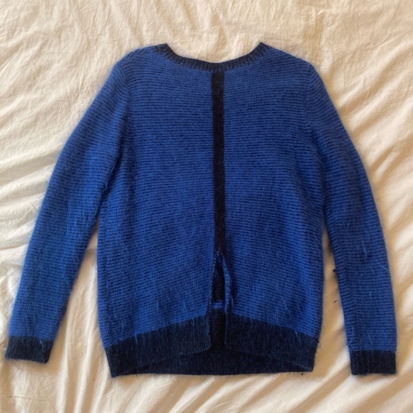 Sandro Système Cobalt Blue Angora Sweater - Picture 3 of 11